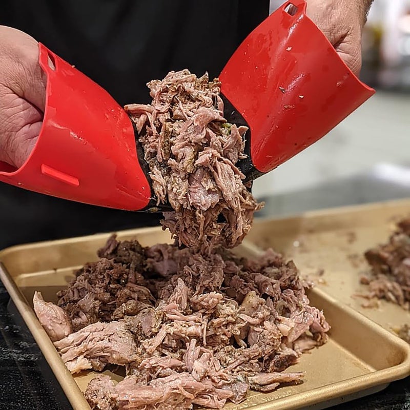 GRIPmitt Claw - Pulled Pork, Meat and Vegetable Shredding Claw 2 Pack Set (Red) - Image 3
